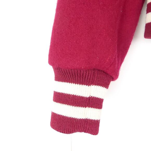 VTG Jacket Womens SZ S Letterman Varsity Hooded Preppy Scholastic Chief Logo - Picture 4 of 9